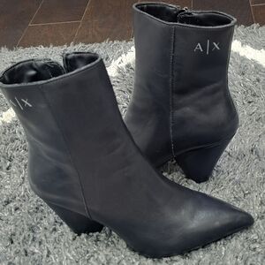 Armani Exchange Black Pointed Toe Boots  Size 7
